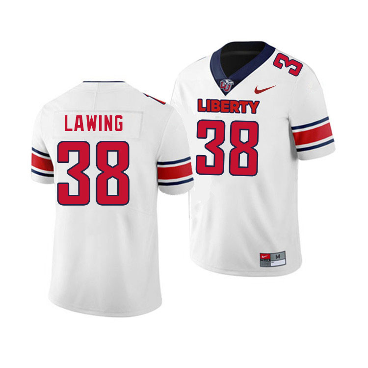 Men-Youth #38 Tre Lawing Liberty Flames 2023 College Football Jerseys Stitched-White